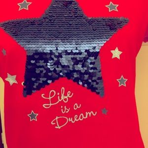 2 for $10😀Red White & Blue w/ Reversible Sequin StaR Kid’s L/XL or women’s xs/s